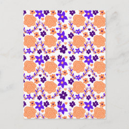 紫とオレンジの花 ポストカード