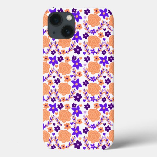 紫とオレンジの花 Case-Mate iPhoneケース (裏面)