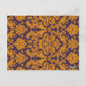 紫とオレンジの表番号はがき ポストカード (裏面)