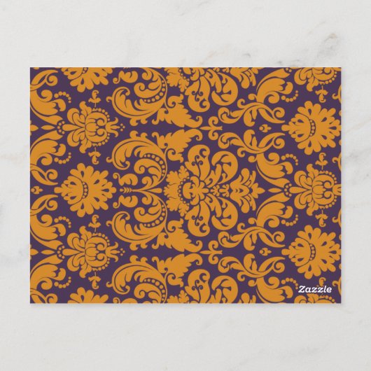 紫とオレンジの表番号はがき ポストカード (裏面)