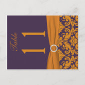 紫とオレンジの表番号はがき ポストカード (正面)