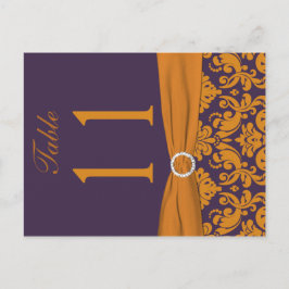 紫とオレンジの表番号はがき ポストカード