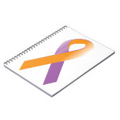 紫とオレンジの認識度リボン ノートブック (左側)