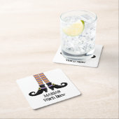 紫とオレンジの靴とウィムシーストライプ魔女 スクエアペーパーコースター (インサイチュ)