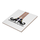 紫とオレンジの靴とウィムシーストライプ魔女 タイル (側面)