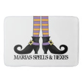 紫とオレンジの靴とウィムシーストライプ魔女 バスマット (正面)