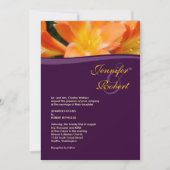 紫とオレンジフォーマル結婚の 招待状 (正面)
