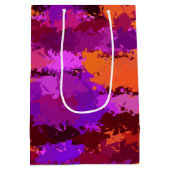 紫とオレンジ(ばちゃばちゃ)跳ねる ミディアムペーパーバッグ (裏面)