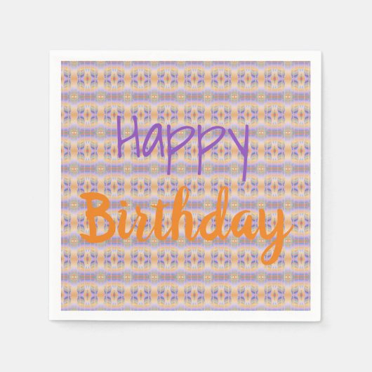 紫とオレンジ スタンダードカクテルナプキン (正面)