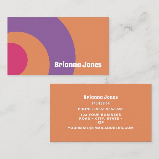 紫とオレンジ 名刺 (正面/裏面)