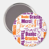 紫とオレンジ |多言語 マグネット (正面/裏面)