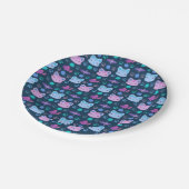 紫とカッコいい青の子ネコ ペーパープレート (アングル)