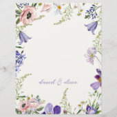 紫とクリームのフローラ縁どのメ結婚ニュー (裏面)