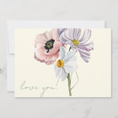 紫とクリームのフローラ縁どの結婚飾り 招待状 (裏面)