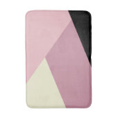 紫とクリームのモダン抽象芸術幾何 バスマット (正面縦)