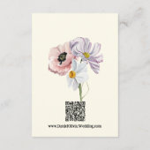 紫とクリームの縁どフローラ結婚の エンクロージャーカード (裏面)