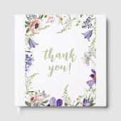 紫とクリームの縁どフローラ結婚の ゲストブック (正面)