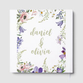 紫とクリームの縁どフローラ結婚の ゲストブック (裏面)