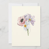 紫とクリームの縁どフローラ結婚の 招待状 (裏面)