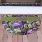 紫とクリームアジサイの植物の歓迎 ドアマット