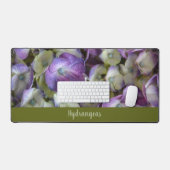 紫とクリームアジサイ植物写真 デスクマット (キーボード&マウス)