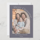 紫とクリームアーモダンチフォトクリスマス シーズンカード (正面)