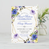 紫とクリーム夏の花とフレーム甘さ16 招待状 (スタンド正面)