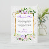 紫とクリーム夏の花金ゴールドキンセアニェラ サンキューカード (スタンド正面)