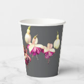 紫とクリーム色のカーネーションの花 紙コップ (裏面)