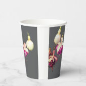 紫とクリーム色のカーネーションの花 紙コップ (右)