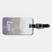 紫とグラデーション灰色の愛の優雅なグラデーション ラゲッジタグ (正面横)