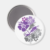 紫とグレーのサーフボード マグネット (正面/裏面)