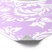 紫とグレーのシェブロンBallerina赤ちゃんシャワー ポスター (角)