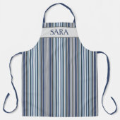 紫とグレーのストライプ エプロン (正面)