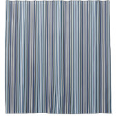 紫とグレーのストライプ シャワーカーテン (正面)