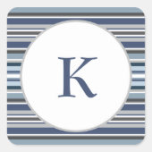 紫とグレーのストライプ スクエアシール (正面)