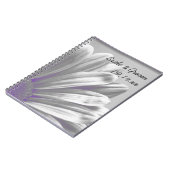 紫とグレーのフローラのハイラ結婚イト ノートブック (左側)