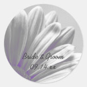 紫とグレーのフローラのハイラ結婚イト ラウンドシール (正面)