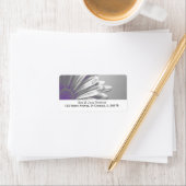 紫とグレーのフローラハイライト差出人住所 ラベル (インサイチュ)