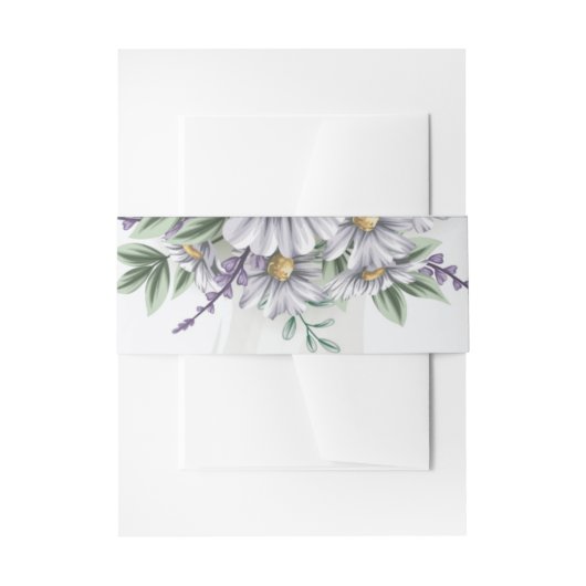 紫とグレーの水色デイジーベリーバンド 招待状ベリーバンド (正面例)