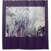 紫とグレーの流体の渦巻絵画き シャワーカーテン (正面)