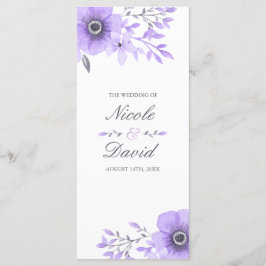 紫とグレーウォーターのカラーフローラ結婚式 プログラム