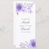 紫とグレーウォーターのカラーフローラ結婚式 プログラム (正面/裏面)
