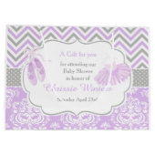 紫とグレーシェブロンバレリーナありがとう ラージペーパーバッグ (裏面)