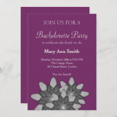 紫とグレーフローラ蓮 招待状 (正面/裏面)