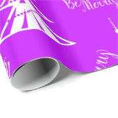 紫とコンテンポラリー白のクリスマス ラッピングペーパー (ロールコーナー)