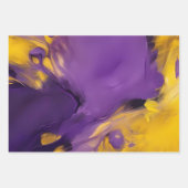 紫とゴールドの抽象画 ラッピングペーパーシート (正面)