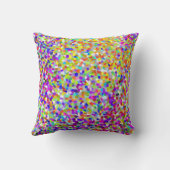 紫とサンゴの抽象芸術図形のパターン クッション (裏面)