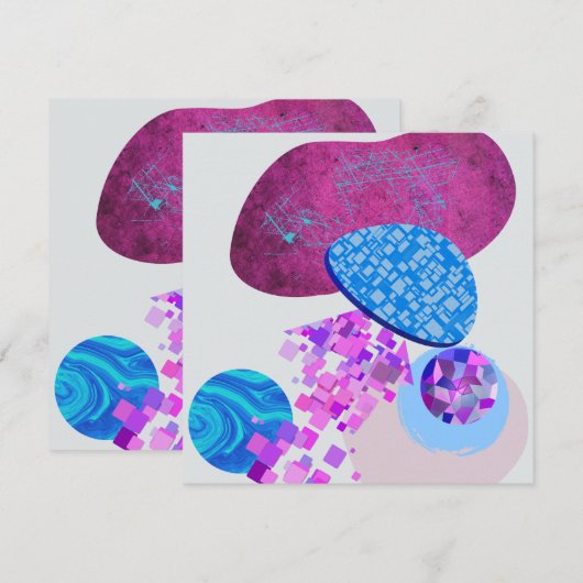 紫とシアンのモダン図形 (正面/裏面)
