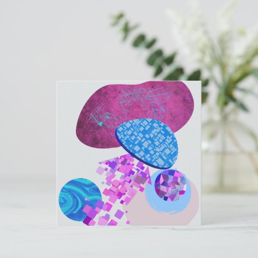 紫とシアンのモダン図形 (スタンド正面)